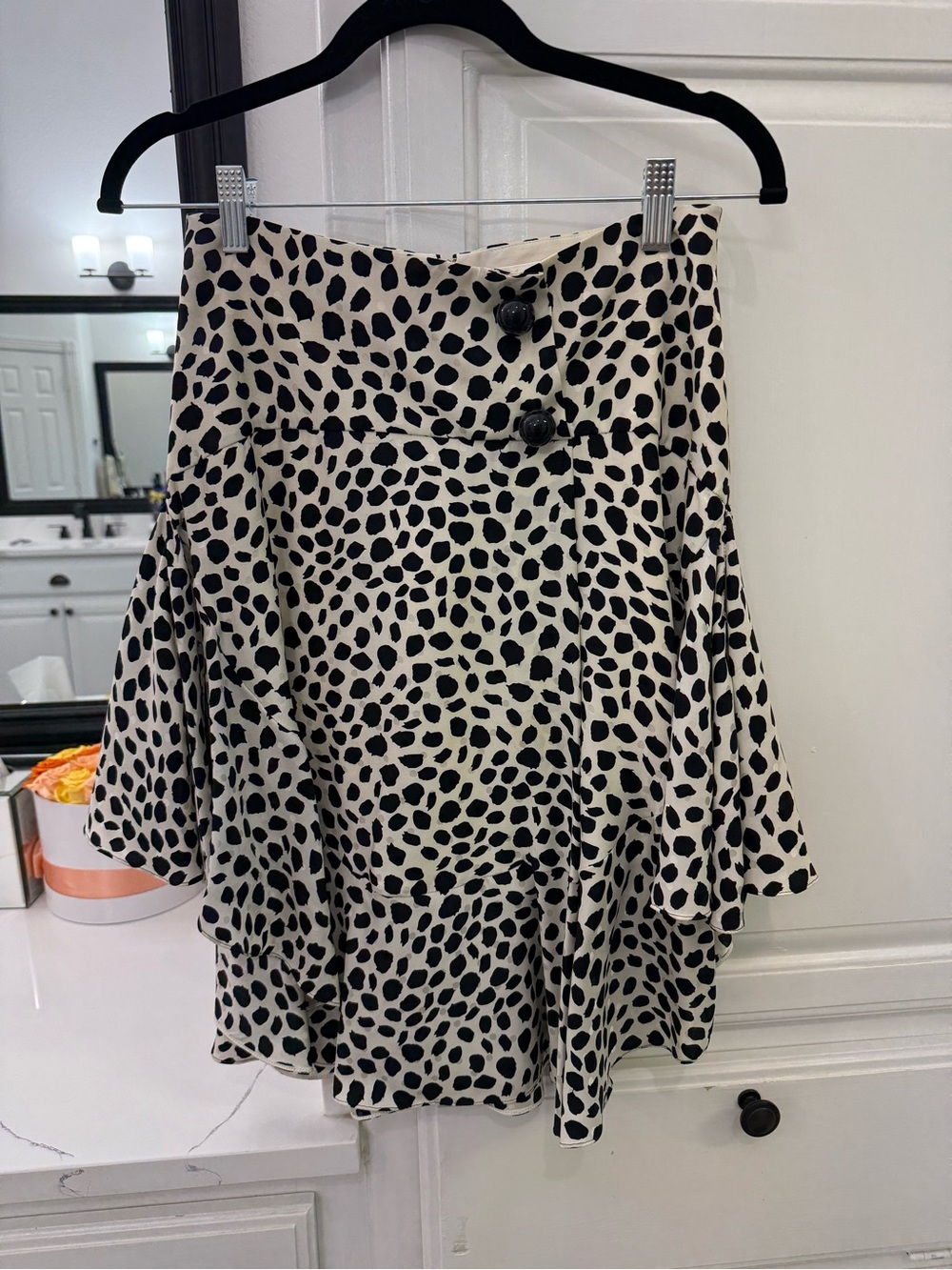 Chloe Spotted Flounce Skirt